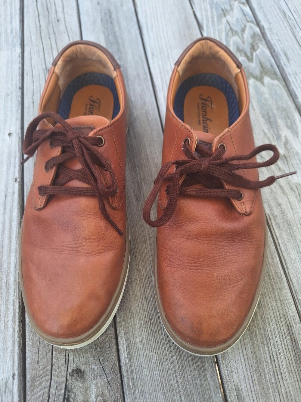 Florsheim Caper 8.5 Leather Sneaker Oxford Brown Casual Dress Shoes